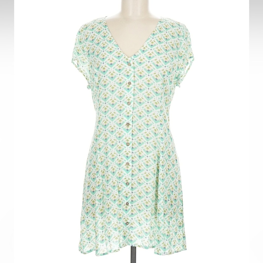 O'Neill Green and White Mini Dress